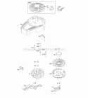 Blower Housing CoverGuards Flywheel Rewind Starter Diagram and Parts List for 122R02-0110-H1  Briggs and Stratton Engine